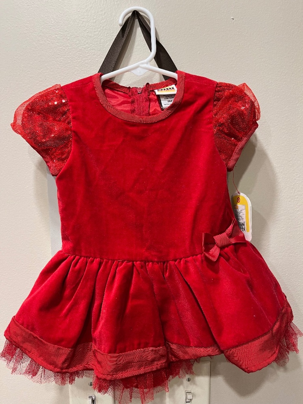NWT HARAJUKU mini red velvet dress with matching bloomers  9M